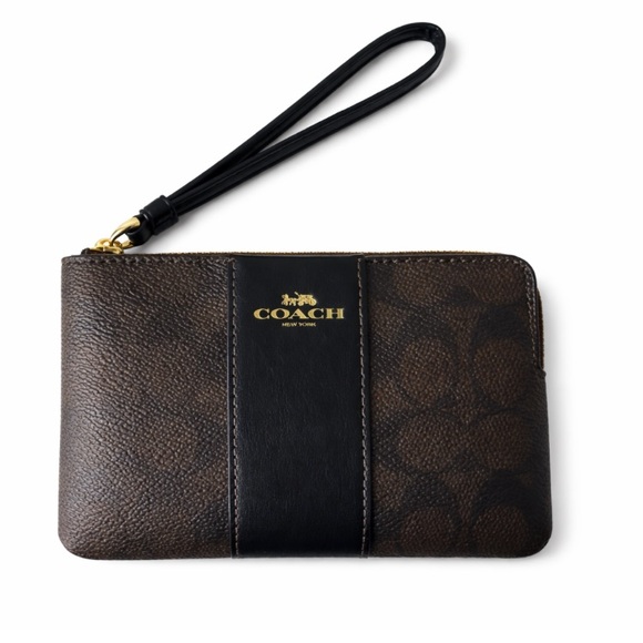 Coach Handbags - Coach Black and Brown Wristlet